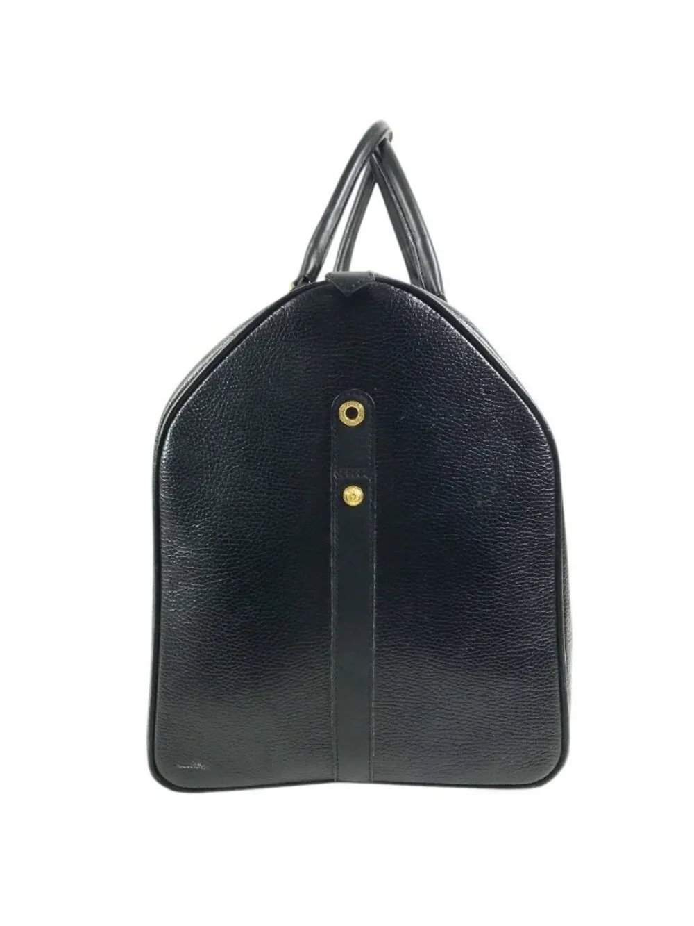 Versace Handbag Sunburst Logo Leather Black